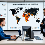A diverse team of professional marketers in a modern, open-plan office, fully clothed in modest business attire, gathered around a large interactive screen displaying complex data visualizations, charts, and interconnected marketing channels. One professional points to a global map overlaid with data points, symbolizing a 360-degree marketing strategy. The atmosphere is collaborative and innovative, emphasizing data-driven insights and strategic planning. safe for work, appropriate content, fully clothed, professional, perfect anatomy, correct proportions, natural pose, well-formed hands, proper finger count, natural body proportions, high-quality, professional photography.