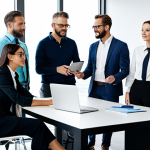 **

"A diverse team of professionals brainstorming advertising ideas in a modern office. Fully clothed, appropriate attire. The scene emphasizes collaboration and creativity. Safe for work, professional environment, perfect anatomy, correct proportions, natural pose, high quality."

**