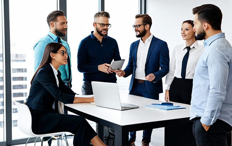 **
"A diverse team of professionals brainstorming advertising ideas in a modern office. Fully clothed, appropriate attire. The scene emphasizes collaboration and creativity. Safe for work, professional environment, perfect anatomy, correct proportions, natural pose, high quality."
**