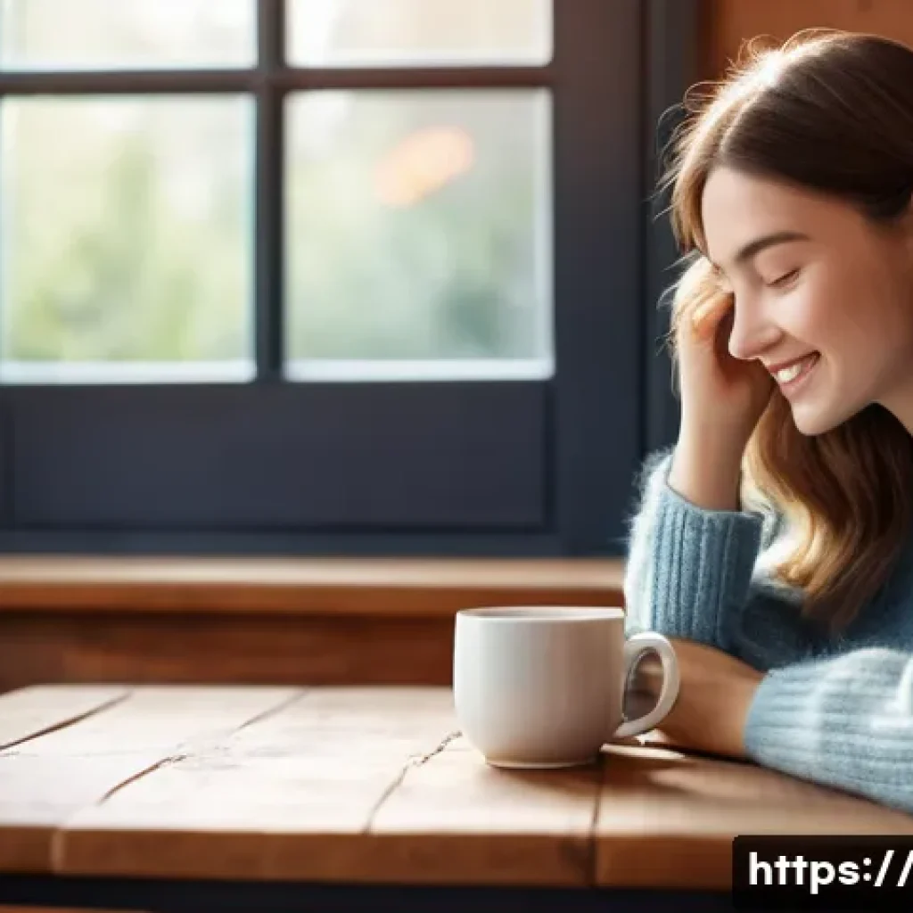 광고홍보사와 브랜드 퍼스널리티 광고 - **Prompt:** A heartwarming scene depicting a young woman (mid-20s, dressed in stylish yet modest cas...