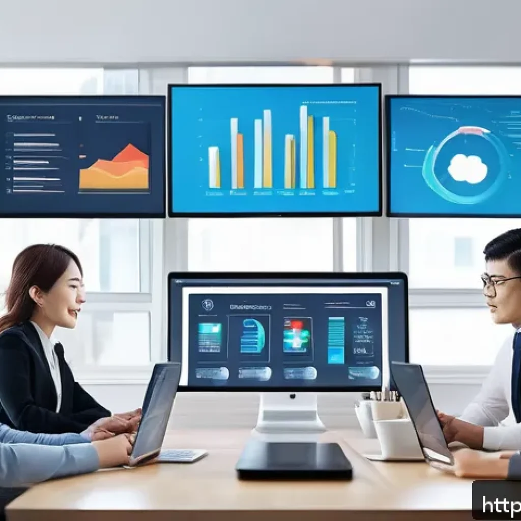광고홍보사 채용 시장 트렌드 - A modern digital marketing office scene showing a diverse team of professionals collaborating remote...