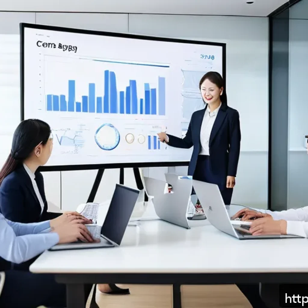 광고홍보사와 광고 콘텐츠 분석 - A professional business meeting scene in a modern office, diverse marketing team members collaborati...